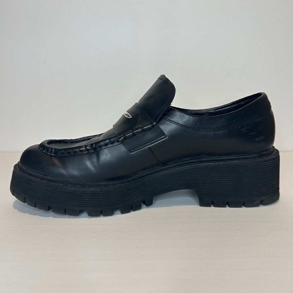 Steve Madden Malvern Loafers Womens 8.5 Black Chunky Platform Lug Sole MALV02S1 - Picture 2 of 8